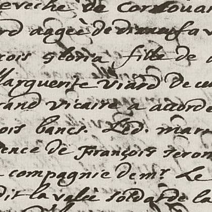 Détail du corps d’un acte de mariage manuscrit de 1698.