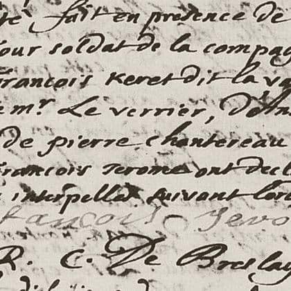 Détail des signatures au bas d’un acte de 1698.