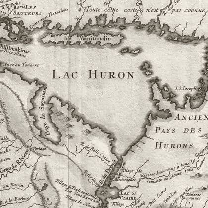 Détail de la carte des Grands Lacs de Jacques-Nicolas Bellin, 1755.